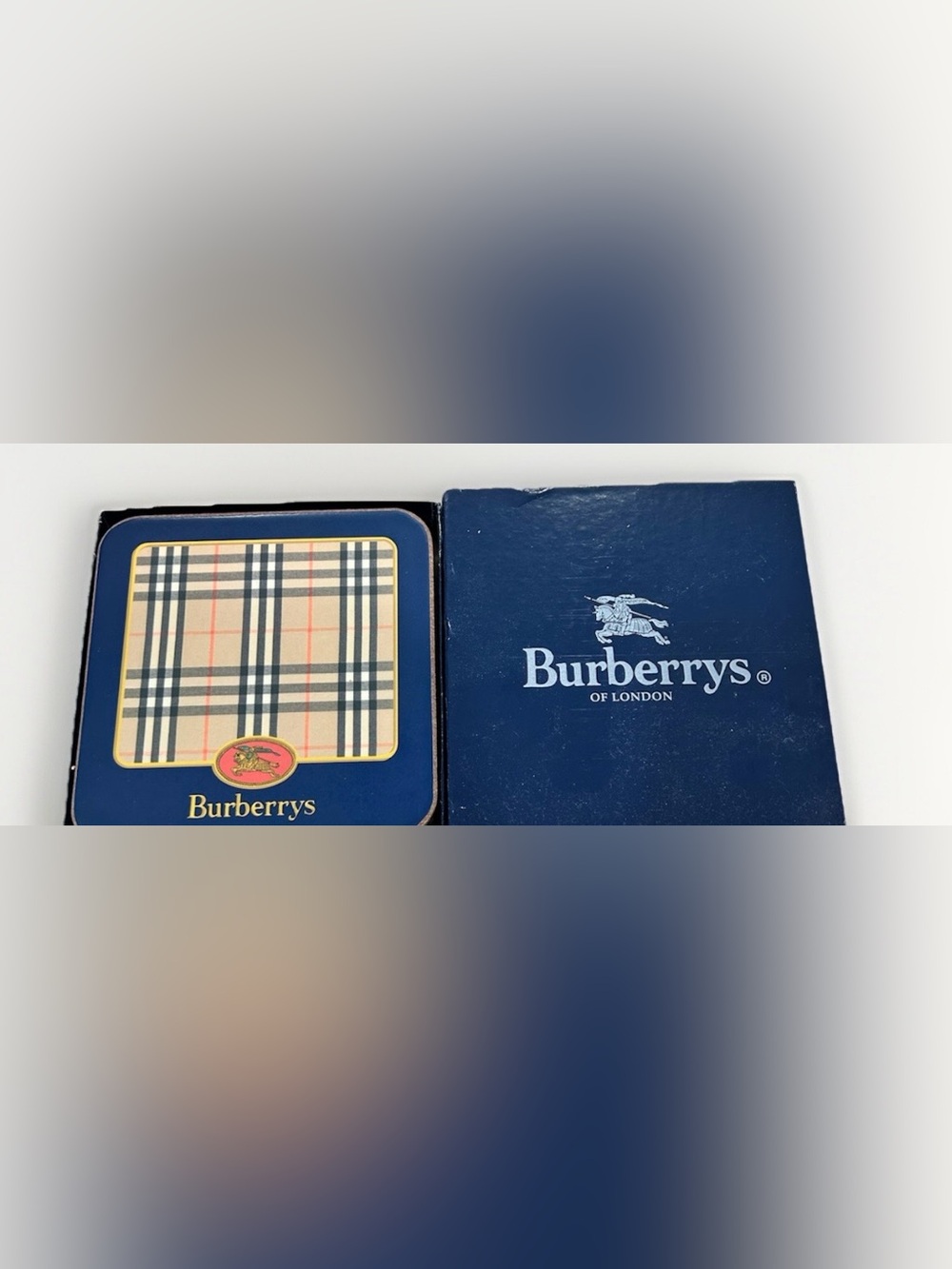90s VINTAGE BURBERRYS OF LONDON COASTER SET
